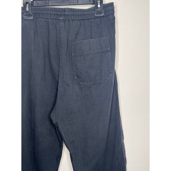COS Relaxed Fit Cotton/Linen Blend Drawstring Black Pants Women's Size 10 - Picture 8 of 8
